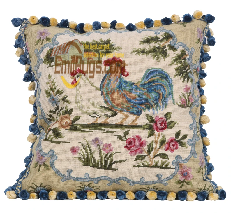 Wool French Needlepoint Cushion Outside Seat Cushions For Chairs Indoor Cushions For Loveseat gc165neecusyg28