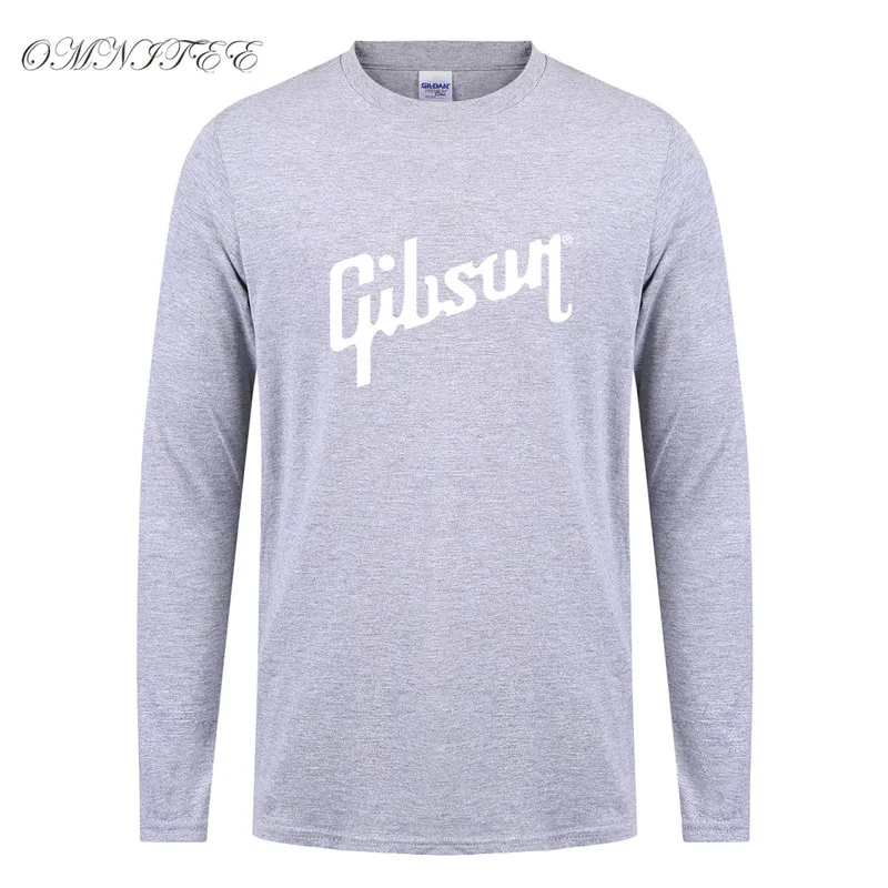 Весна новое поступление Gibson футболки мужские музыка рок футболка с длинным рукавом мужские футболки хип-хоп высокое качество - Цвет: As picture