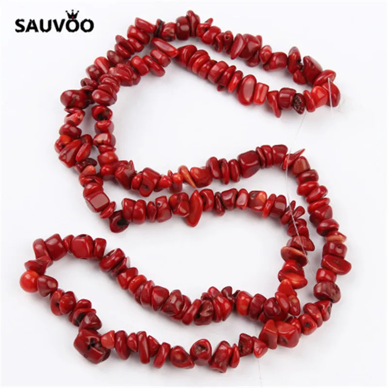 SAUVOO 1 нитка/партия нестандартные красные коралловые бусины около 80 см 8-12 мм в