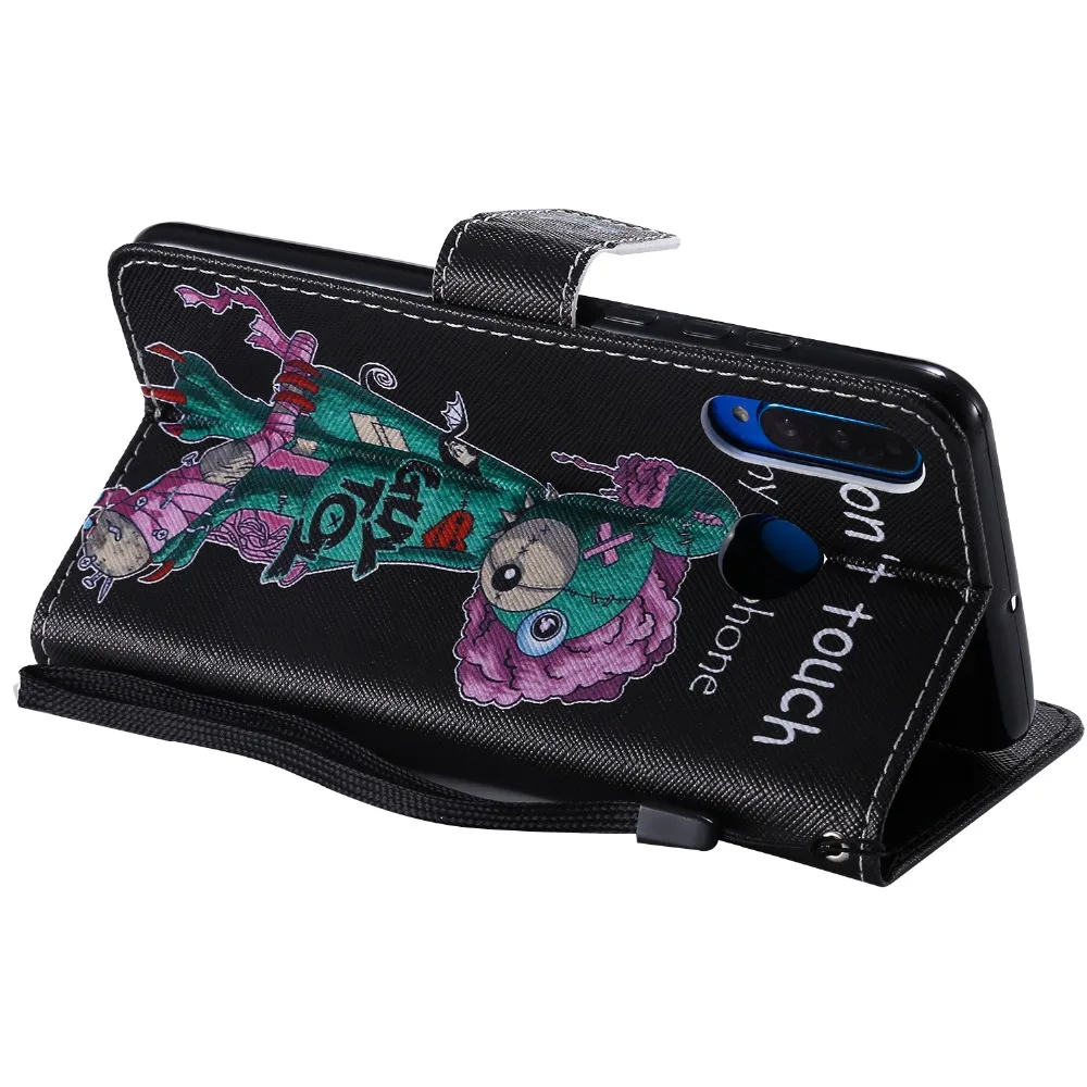 Кожаный флип чехол для huawei P30 Lite чехол для Coque huawei P20 Lite Pro P10 P8 Lite мягкого силикона магнит с книжным принтом Бумажник Обложка