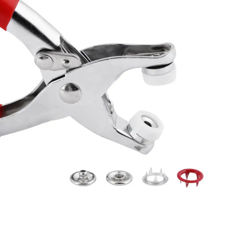 120 комплектов разноцветных металлических застежек кнопки + плоскогубцы