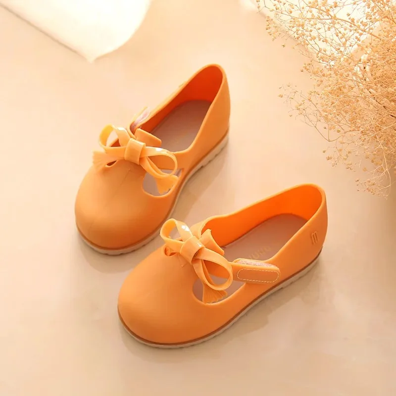 Золотой Mini Melissa/Новинка года; сандалии для девочек; обувь для маленьких принцесс; сандалии для мальчиков; прозрачная обувь; сандалии с большим бантом; 14-16,5 см - Цвет: Золотой
