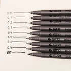 Ручка Микронная водостойкая STA 9 разных размеров, тонкий лайнер, черные скетч-маркеры для рисования манги, художественные маркеры