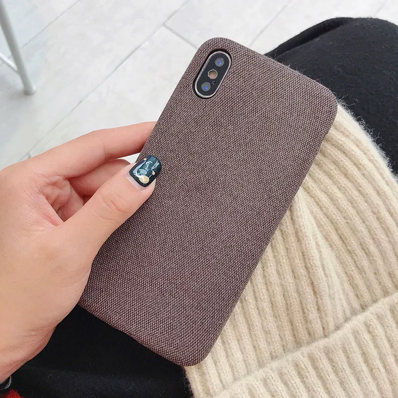 Для iPhone XS XR XS Max 11 Pro Чехол тканевый Текстурный чехол для телефона s для iPhone 6 6s 7 8 Plus X Ультратонкий Мягкий чехол из искусственной кожи