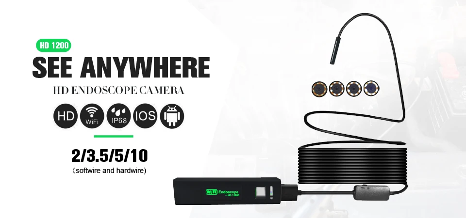 Antscope 5,5 мм/7 мм/8 мм эндоскоп камера Android эндоскопическая камера Черная 2 м 5 м 10 м Android PC Boroscope USB Инспекционная камера 19