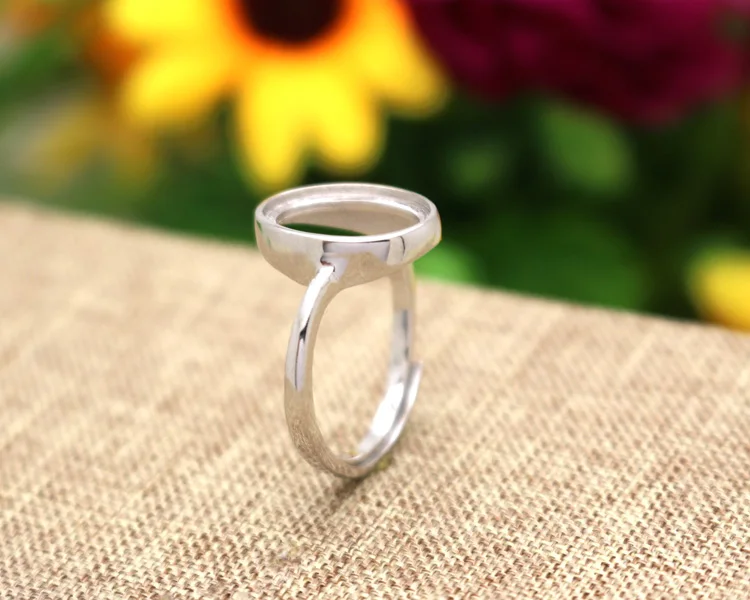 Кольца из серебра 925 пробы с кабошоном для янтарного опала агата бирюзы 10 х13 мм 8