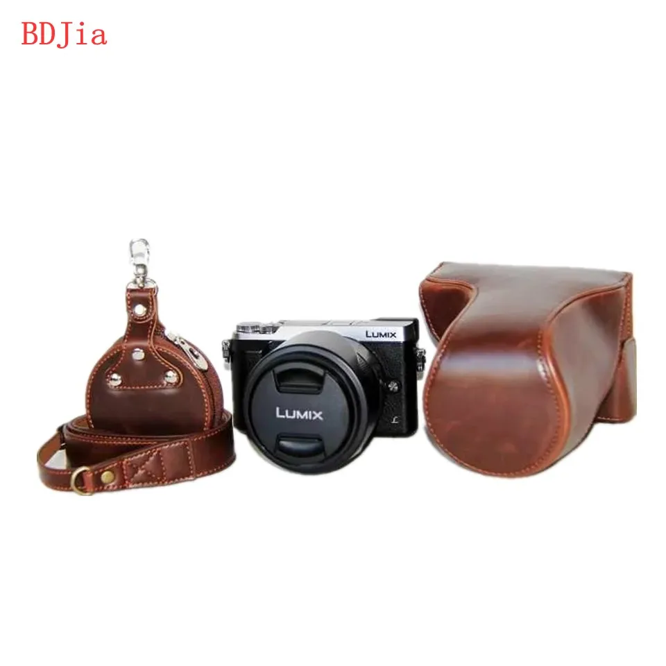 Новый роскошный кожаный чехол для камеры цифровой Panasonic GX85 PU с отверстием батареи