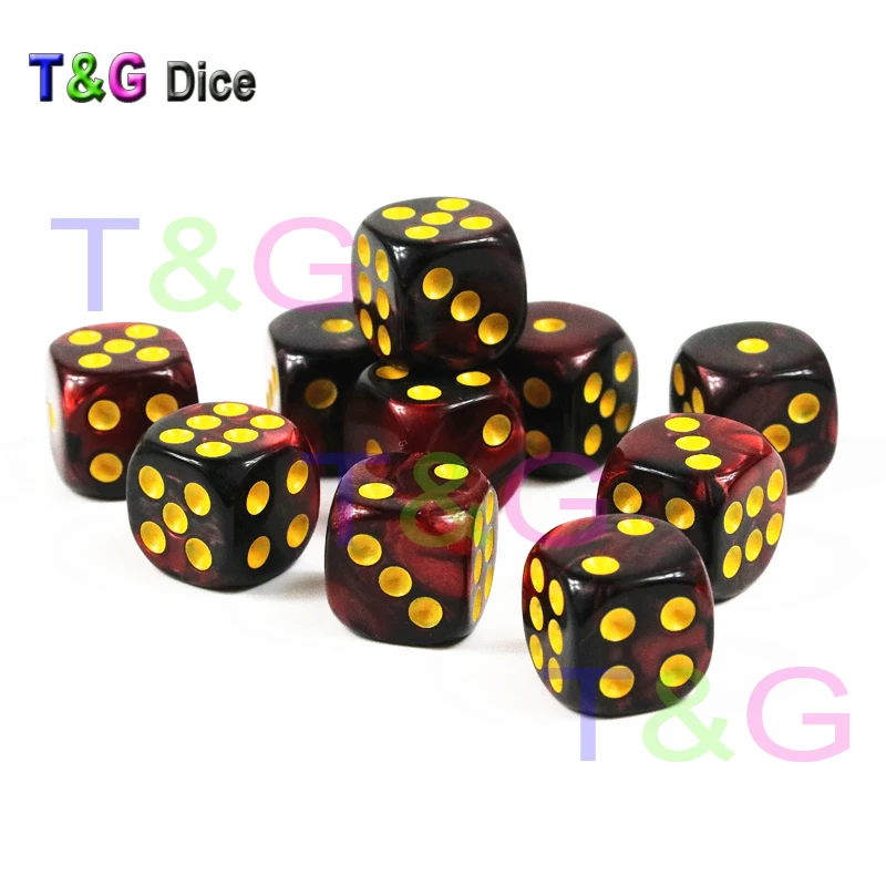 T & g 12 мм D6 игральные кости со стандартными точками для настольной игры кубики