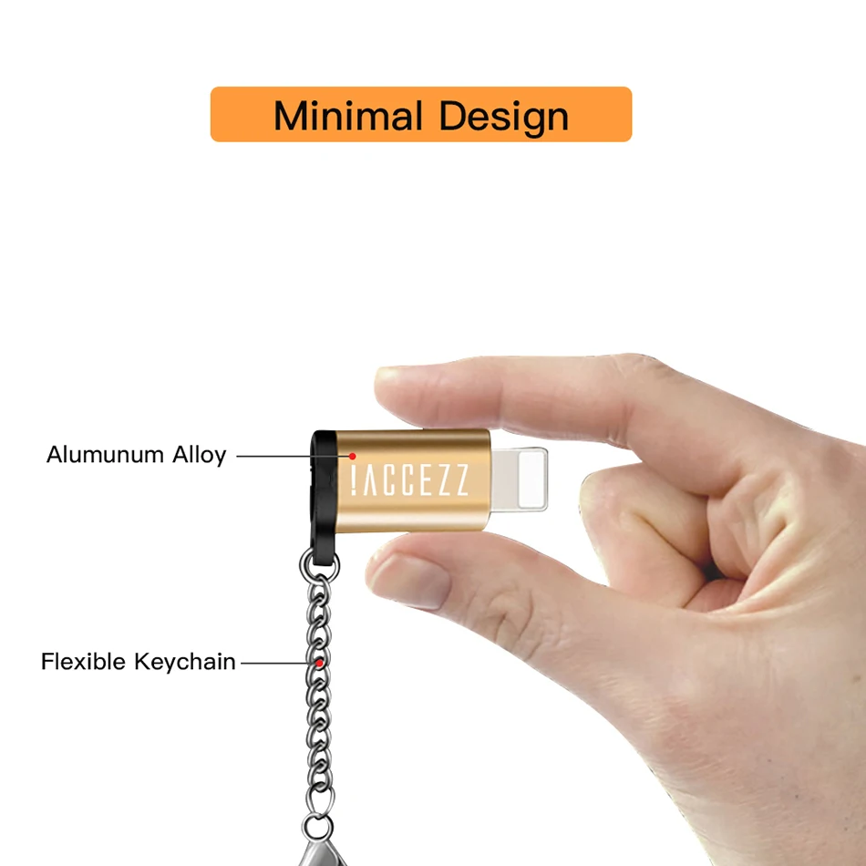 ! Переходник ACCEZZ Mini Micro USB на Lighting 8 Pin для Apple адаптер с брелоком iphone X XS XR 6 7 Plus