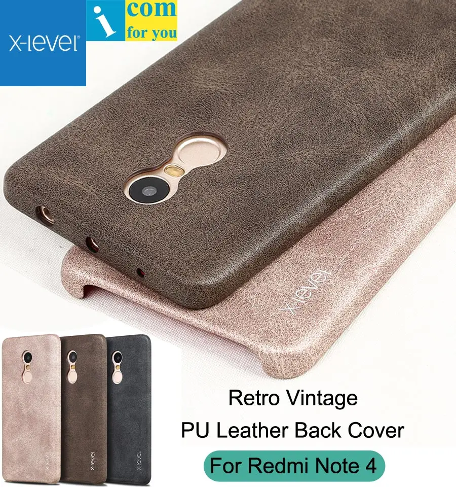 X-Level Case For Xiaomi Redmi Note 4 Retro Vintage X Level Leather Back Protective Cover Note4 Pro Prime |