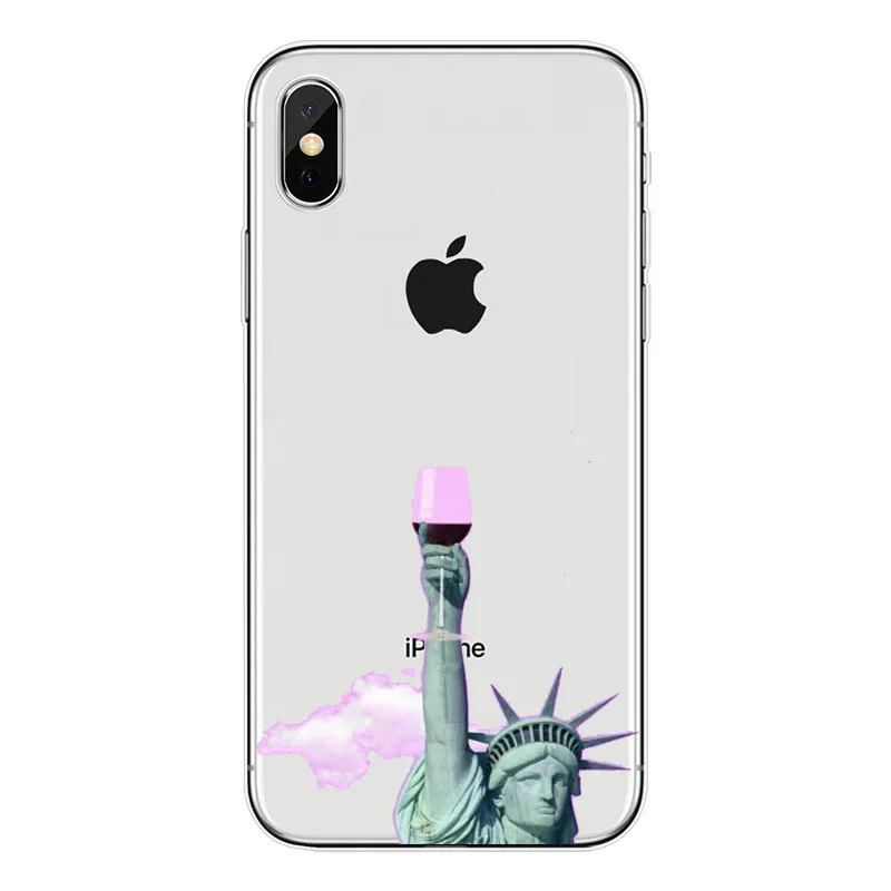 TPU Римская Статуя glitch art Медуза Vaporwave чехол для телефона Iphone 4 5S SE 6 6s 7 8 Plus XS XR MAX Funda Coque Case Suave силиконовый - Цвет: TPU