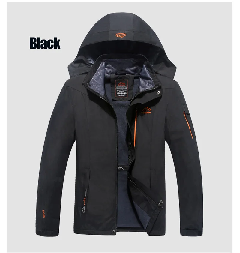 black Жутко и boror Размеры 6XL 7XL 8XL мужской пиджак Демисезонный качество бренда Водонепроницаемый ветрозащитная куртка пальто Туризм горный куртка мужская - Цвет: black