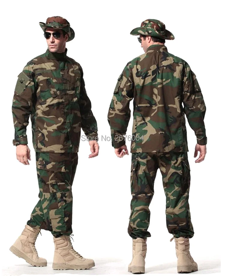 

Men US Army Tactical Uniform Camouflage Suit Military Combat Uniform Set Shirt + Pants Clothing Outdoor Hunting Clothes