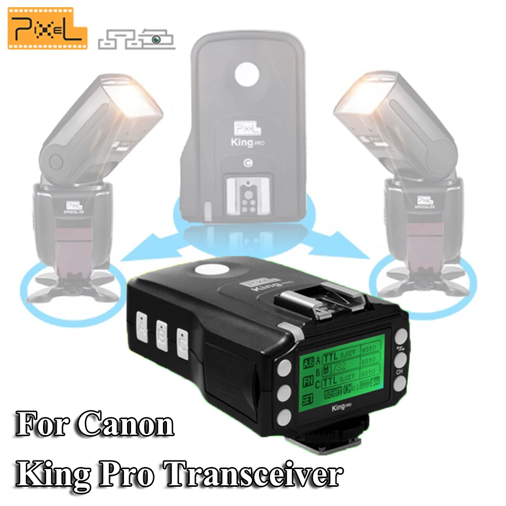 Pixel King Pro приемопередатчик Вспышка Speedlite TTL высокоскоростной беспроводной триггер