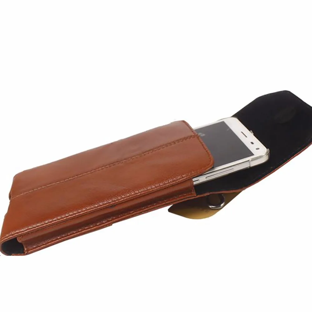 Поясная сумка из натуральной воловьей кожи с крючком женский чехол кожаный