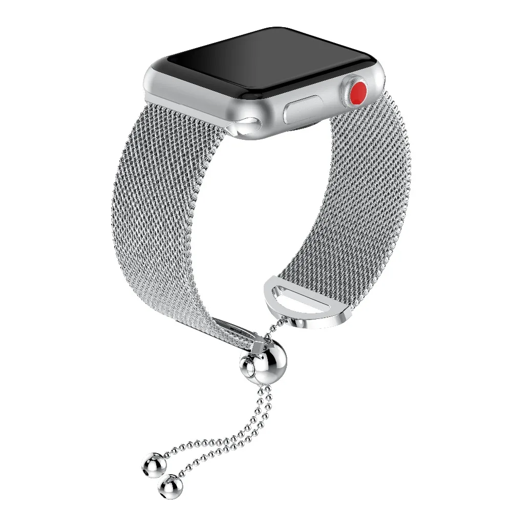 Миланский ремешок для Apple Watch 38 мм 42 мм браслет из нержавеющей стали с украшение с кисточкой для iWatch серии 5/4/3/2/1