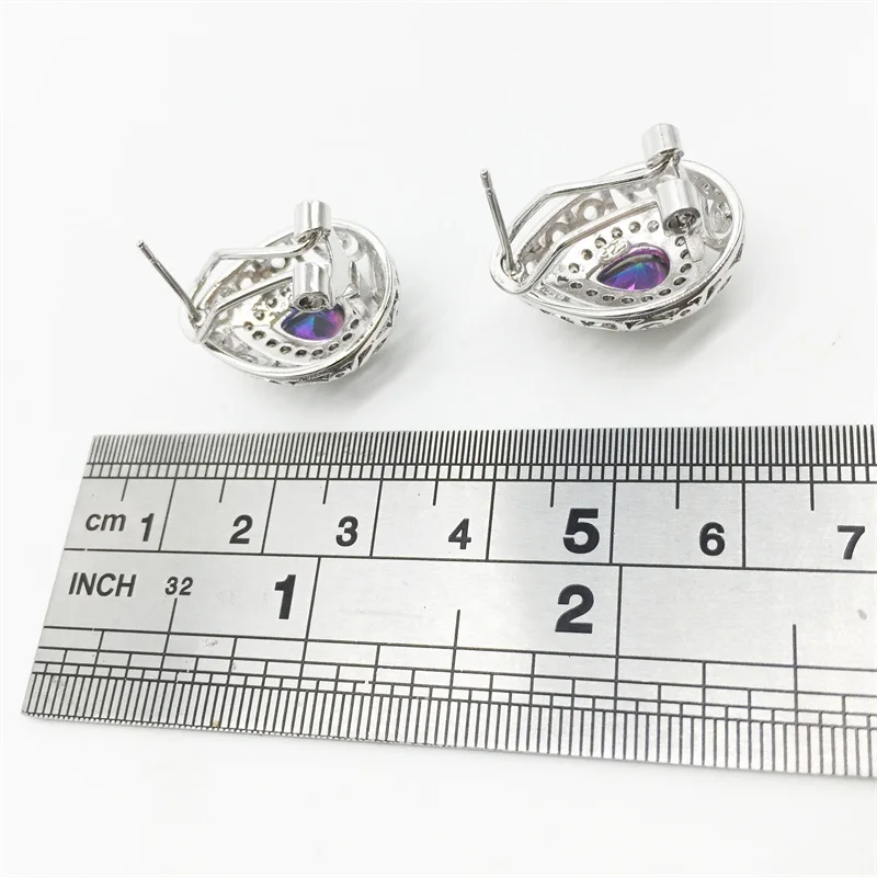 Комплект из колье серёг и кольца серебра 925 пробы|jewelry sets earrings|colorful jewelry setsjewelry |