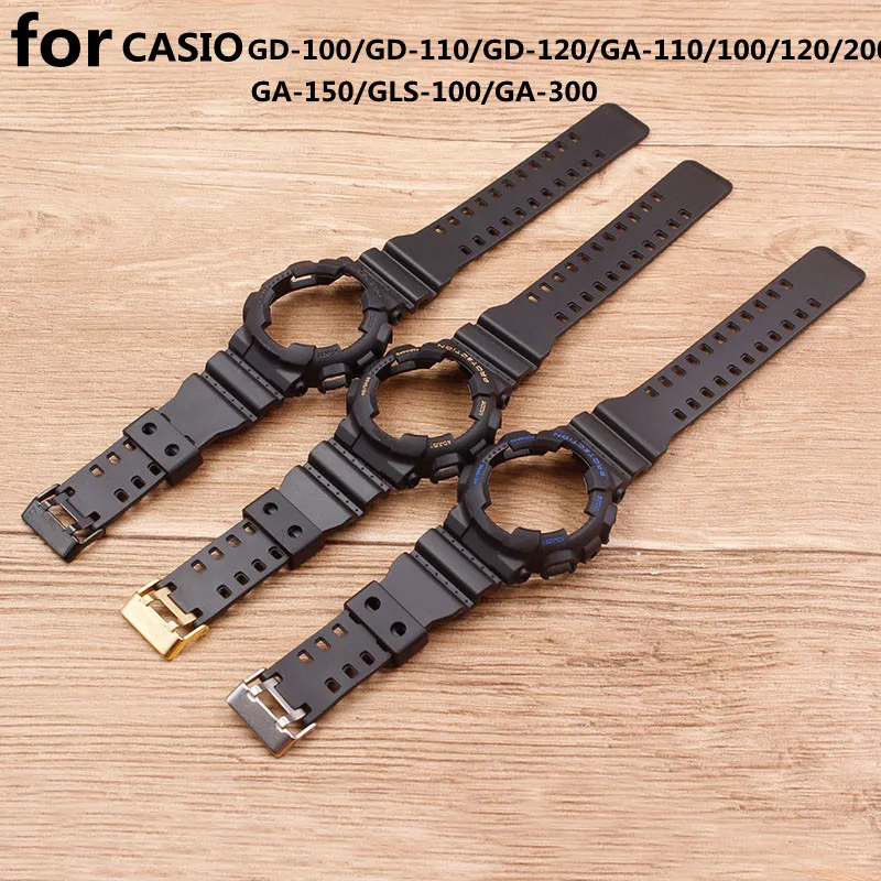 Аксессуары для часов резиновый чехол для часов Casio GA-110 100 120 GD-100 120 мужской женский ремешок для часов