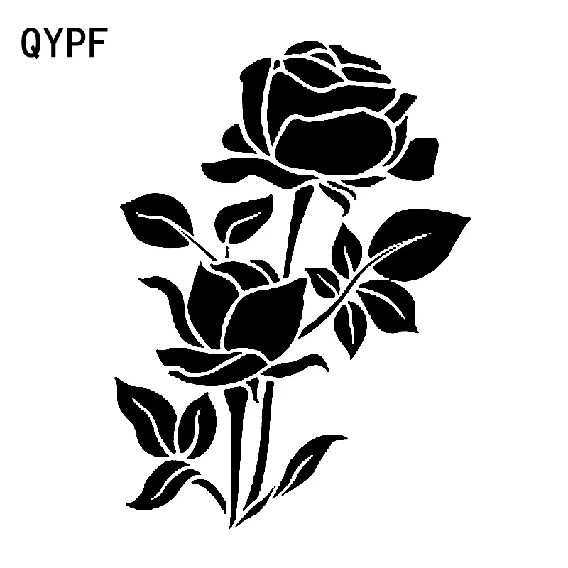 

QYPF 12.7cm*17.2cm Cartoon Fashion Cute Roses Flowers Love Delicate Vinyl Car Sticker Decoration Window Decal C18-0572