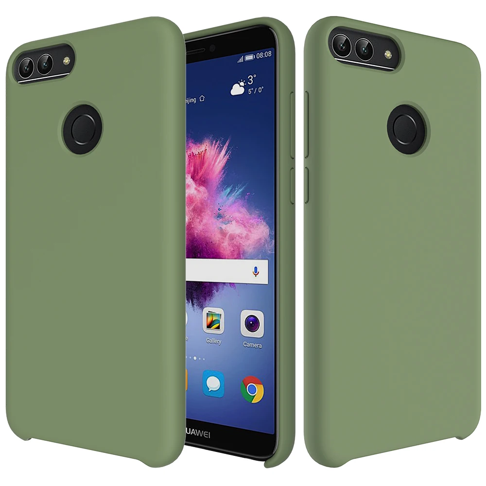 Huawei P Smart чехол мягкий жидкий силиконовый чехол для задней панели huawei P30 Pro P20 mate 20 Pro X Honor 9 10 Lite V20 8C 8X матовый чехол - Цвет: Светло-зеленый