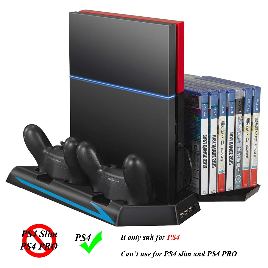 Вертикальная подставка для PS4 консоли джойстик зарядная док-станция с игровые диски кронштейн для хранения для игровая приставка Сони 4 PS4