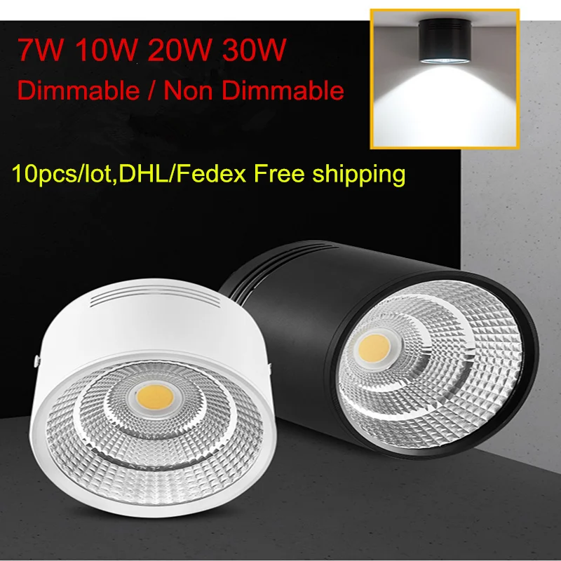 

7W/10W/20W/30W New Modern Design COB Cylinder Can LED Downlights Surface Mount Home Indoor Ceiling Lights Wall Lamps DHL Free