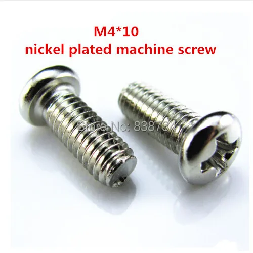 

100pcs m4*10 carbon steel with nickel coated phillip cross pan round head electronic l screw machine screw