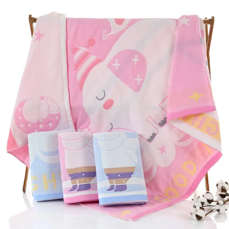 

Newborns Baby Swddle Wrap 3 Layers Muslin Blanket Children Bath Towel Newborns Cotton Bedding Quilt Toddler Stroller Blanket