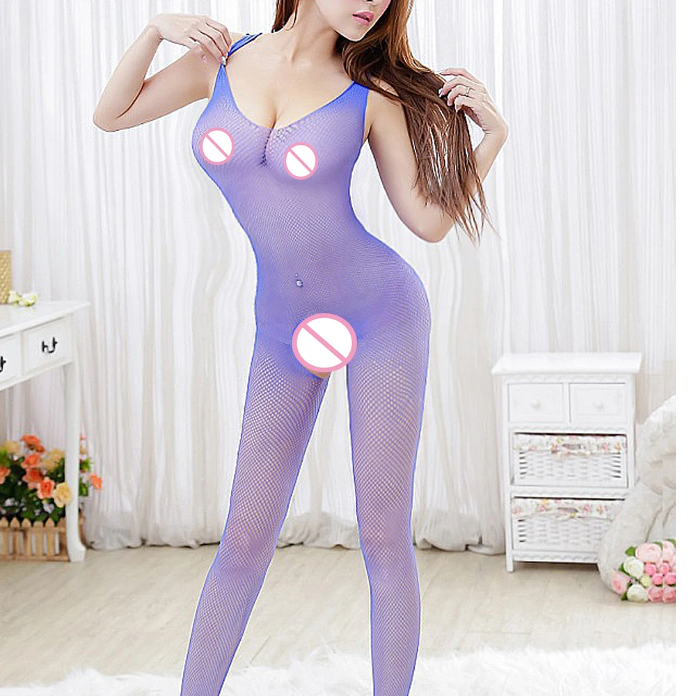 Фетиш Сексуальная простая ажурная сетка с V образным вырезом боди нижнее белье