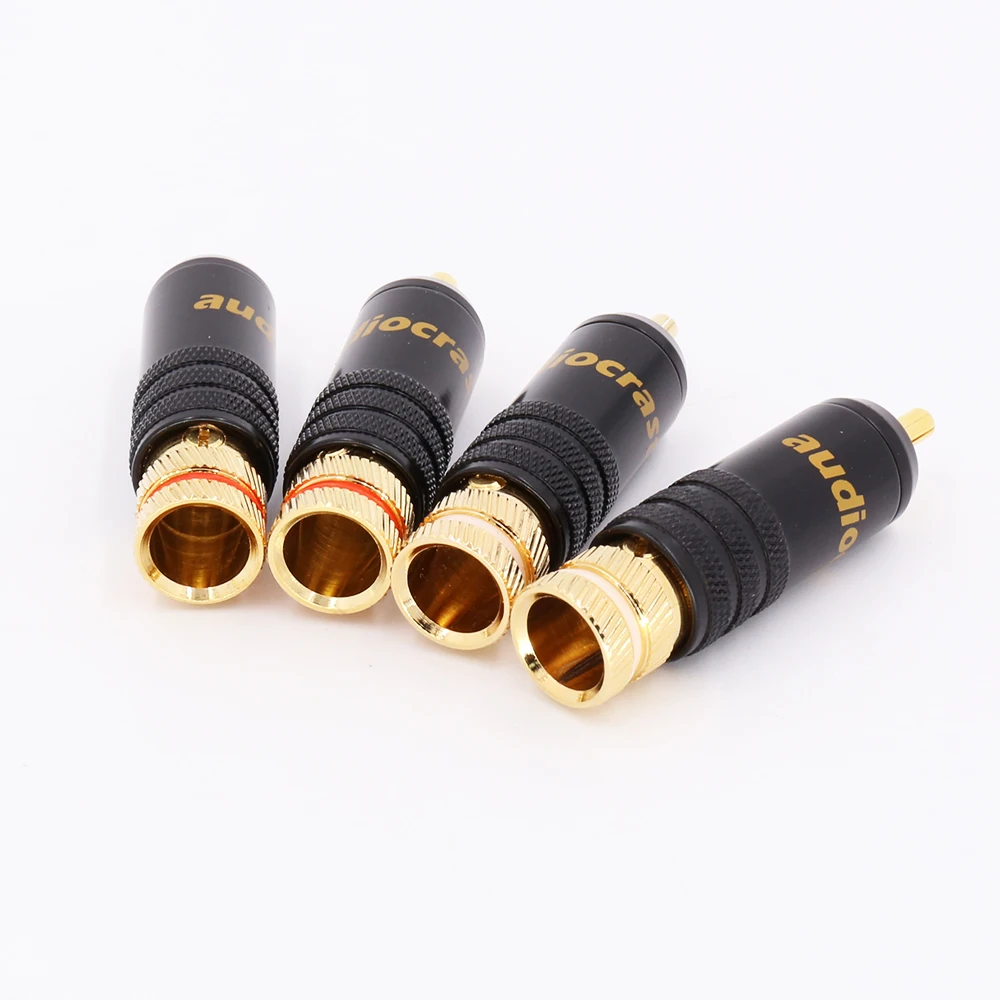 4 шт. 24K позолоченные Аудиоразъемы RCA паяльные аудиоразъемы|Коннекторы и разъёмы| |