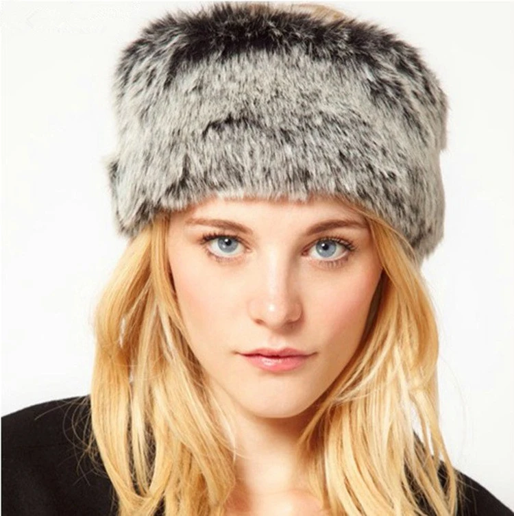 Новая модная зимняя женская шапка из искусственного меха серого цвета Шапка бини