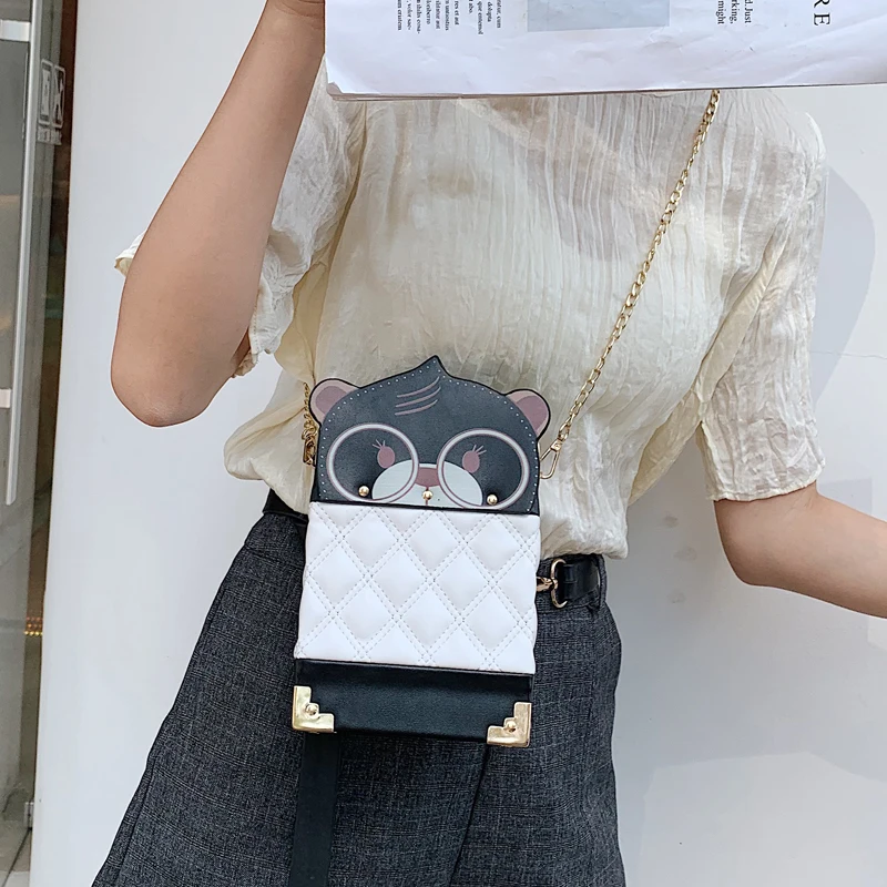 Милый медведь дизайн ромбовидная строчка цветная коробка стиль Дамская цепочка