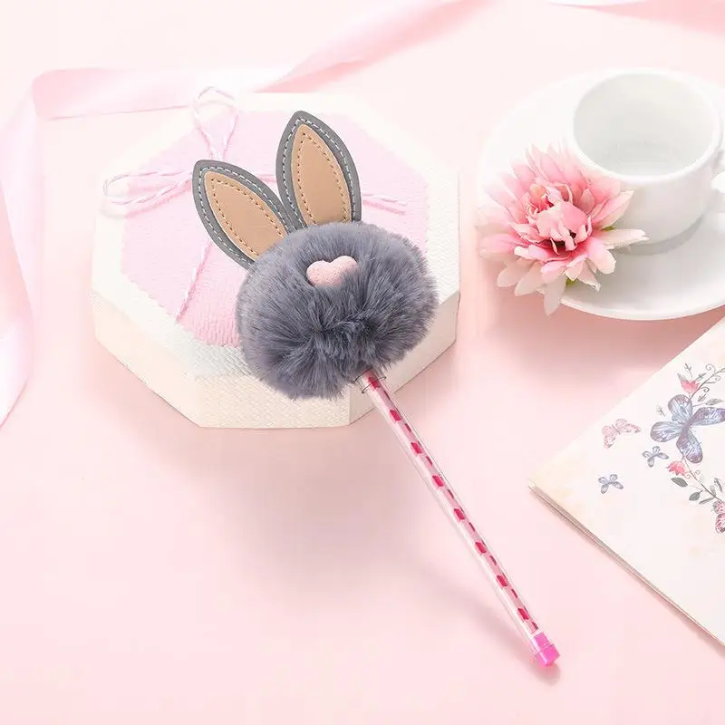 Кролик плюшевая гелевая ручка Kawaii школьные принадлежности канцелярские гелевые чернила ручка подарок Школьный набор канцелярских принадлежностей Bts дети милый Ручка инструмент - Цвет: Grey