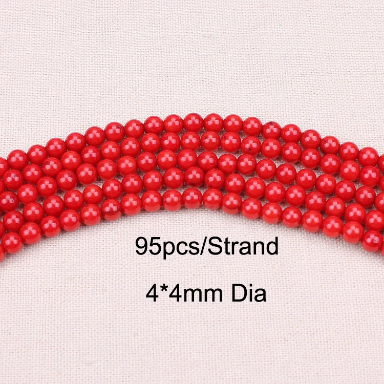 Высококачественные гладкие натуральные красные коралловые бусинки Yiwu 95