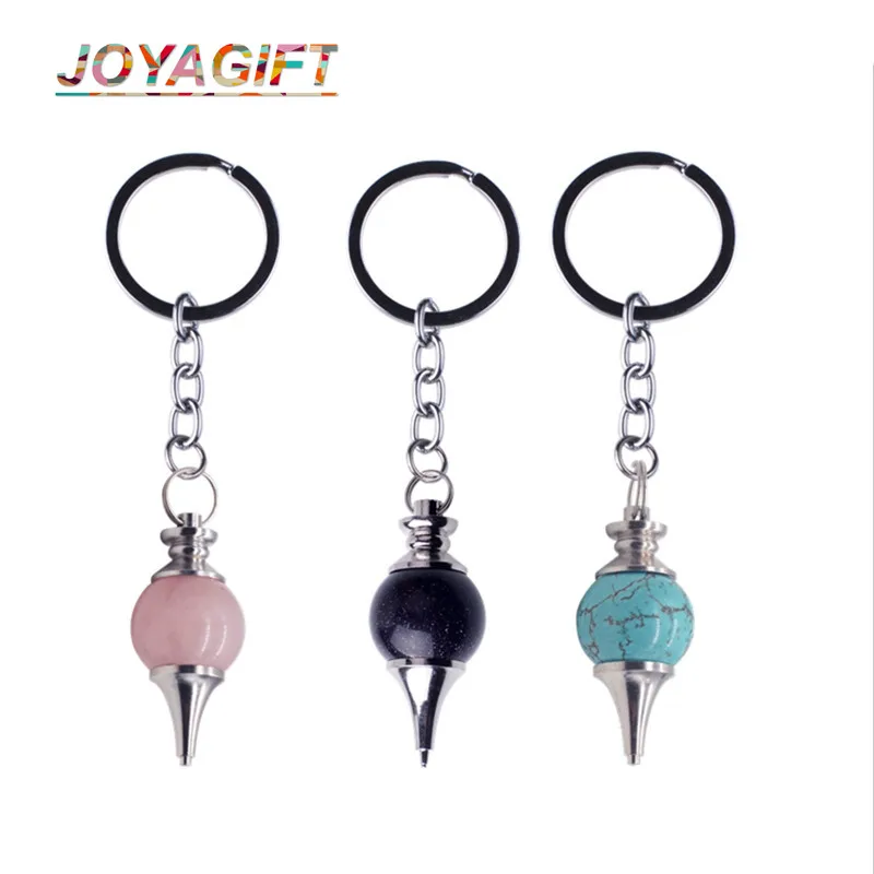 Брелок для ключей JOYA Reiki аксессуар с лечебным камнем шаровой маятник кристаллом
