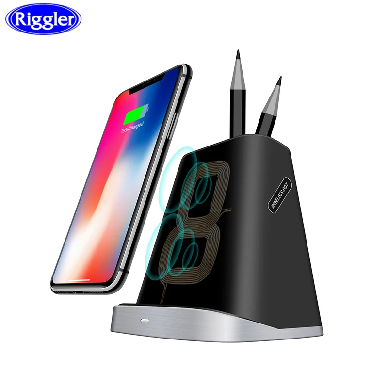 Brush Pot Fast Charging Holder Riggler Qi Wireless Charger Stand for Huawei Mate20Pro Iphone XS XR X 8 Plus | Мобильные телефоны и