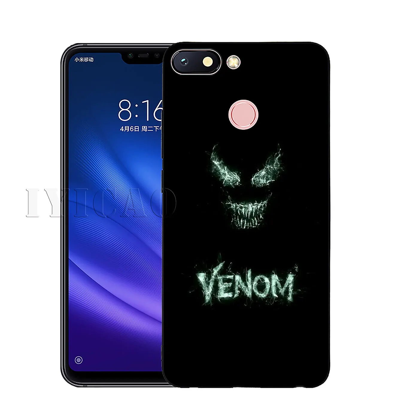 IYICAO Marvel Venom Soft Silicone Phone Case for Xiaomi Redmi K30 K20 8A 7A 6A 5A S2 GO Note 8 8T 7 5 6 Pro Black TPU Cover |