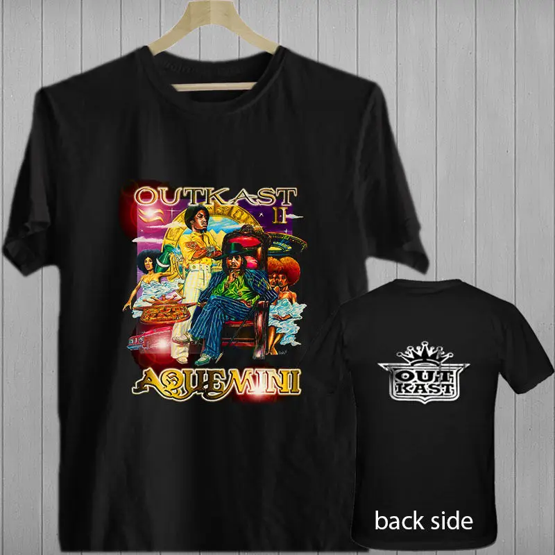 Черная футболка Outkast Aquemini Rap в стиле хип-хоп с изображением музыкальных песен