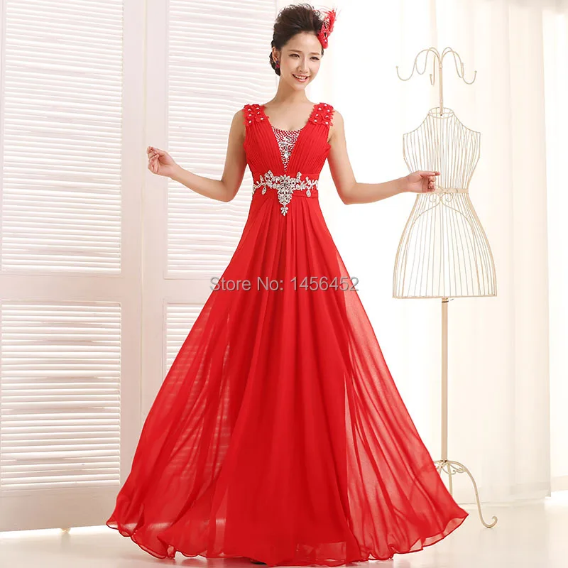 100% Real Photo Latest Design Prom Chiffon Long Elegent Evening Dress 2015 gown | Свадьбы и торжества