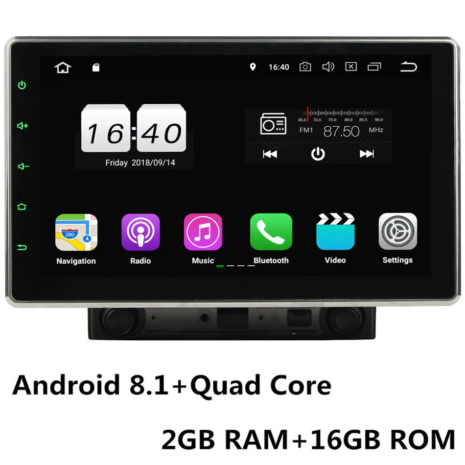 Android 8.1 x 4Core 10," ips вращающийся Восьмиядерный экран 4G Android 9,0 4 Гб ОЗУ 64 Гб ПЗУ RDS 2Din универсальный автомобильный DVD мультимедийный плеер радио gps - Цвет: Android 8.1 x 4Core