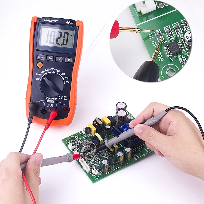 Inductance Meter Multimeters With Digital Display Tester Feelers For Tester Cable Tip Set Of Probes Multi-tester LCD Backlight