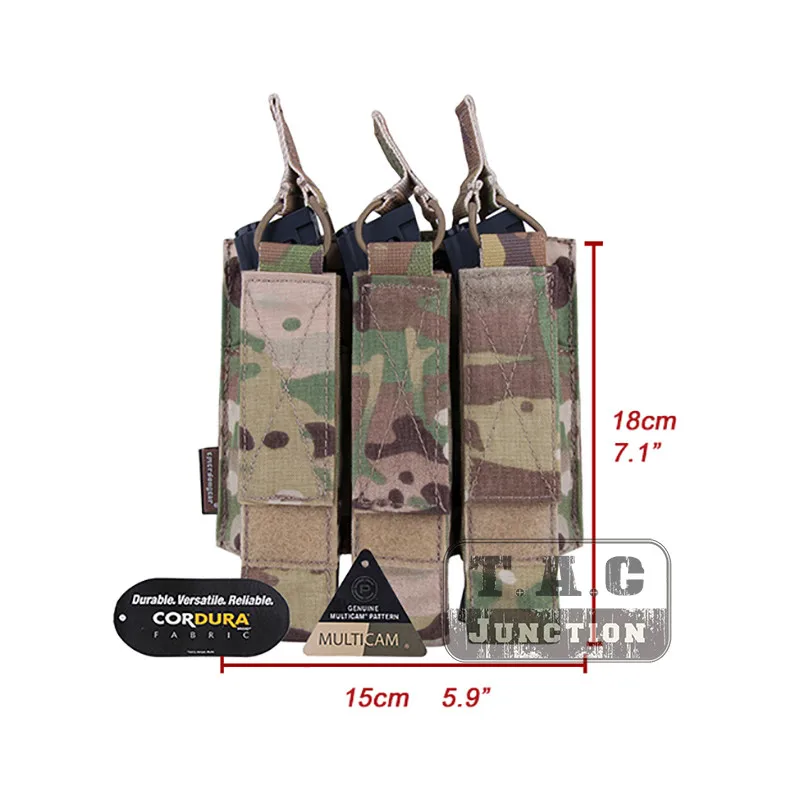 Emerson страйкбол Охота Тактический модульный MOLLE тройной Открытый Топ SMG Mag Чехол EmersonGear журнал Перевозчик для MP5/MP7/KRISS