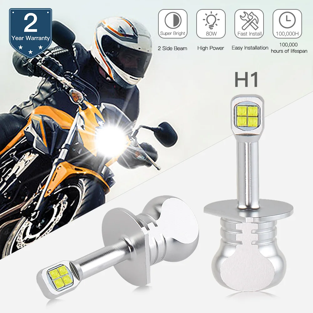 Bevinsee H7 светодиодный фонарь для мотоцикла H1 H3 H4 H7 H11 BA20D лампы 6500K для внедорожников ATV грузовиков UTV грузовиков автомобилей противотуманных фар супер белая лампа