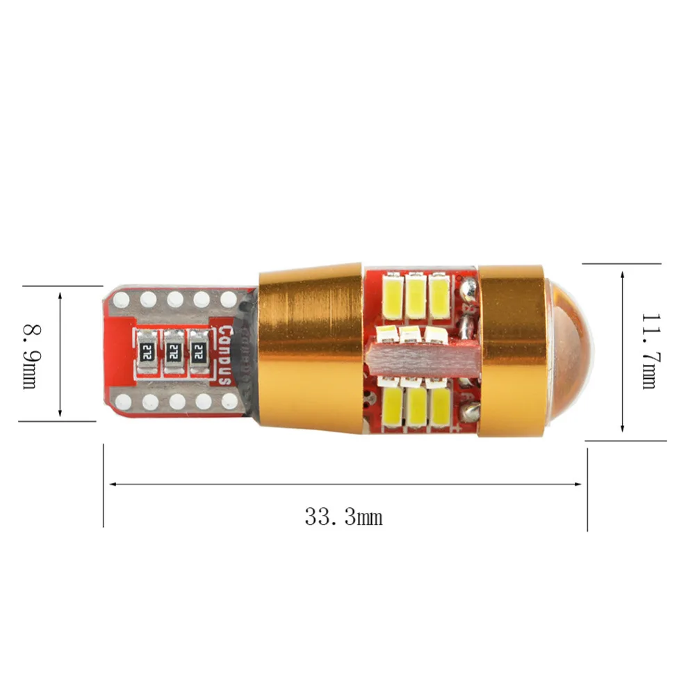 1 шт. авто светодиодный T10 2825 194 W5W 168 175 3014 27smd объектив СВЕТОДИОДНЫЙ CANBUS ОШИБОК