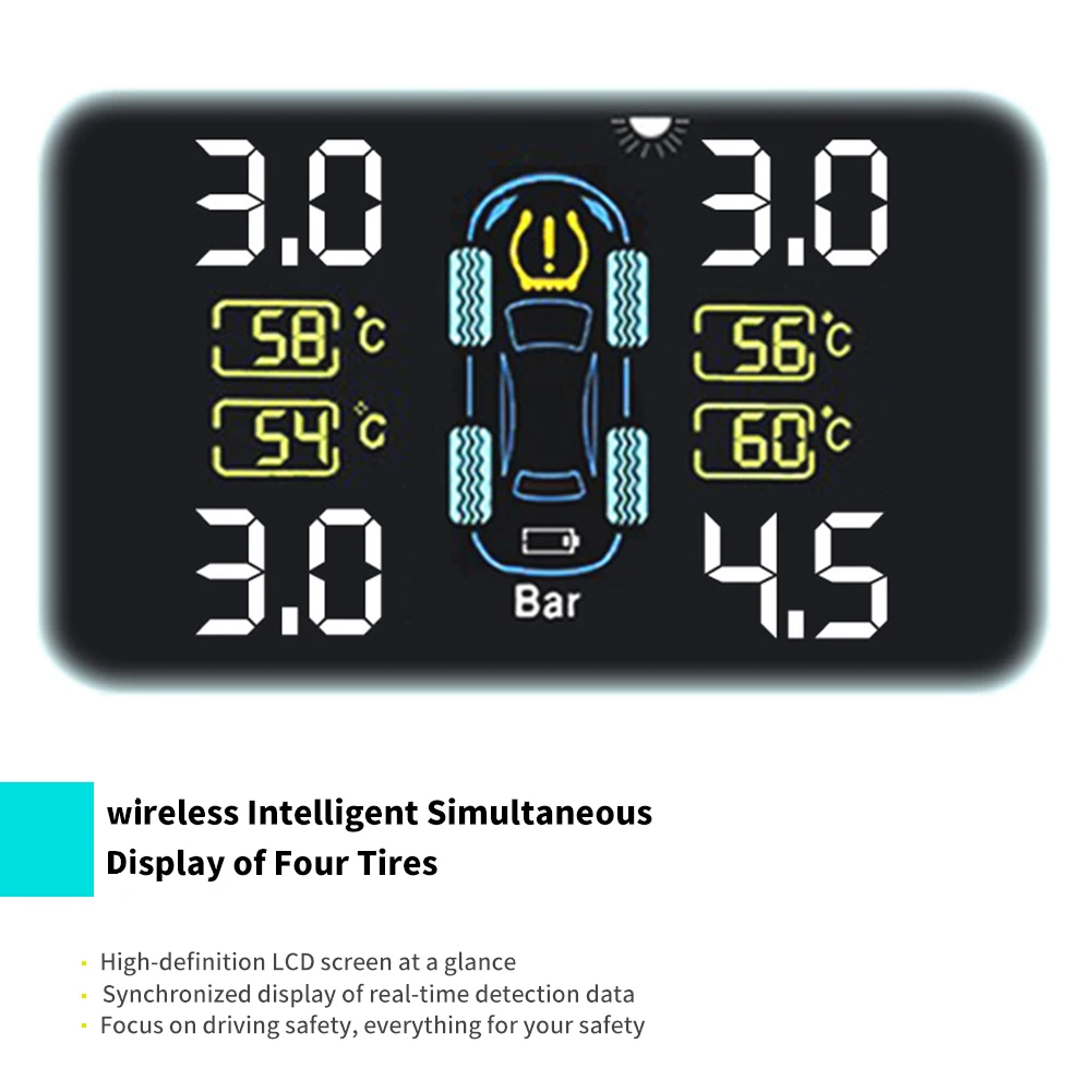 TPMS встроенный внешний датчик солнечного заряда автоматический блок регулируемого температурного давления для всех моделей 6.8Bar ниже