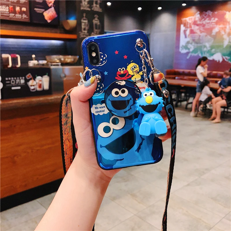 Красный 4 шт. чехол для huawei p30 P20 Улица Сезам, мягкий чехол для телефона с изображением милого печенья Элмо для huawei mate20 pro nova4+ игрушка+ подставка+ ремешок - Цвет: Красный