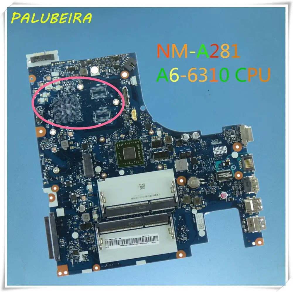 PALUBEIRA ACLU5 ACLU6 NM-A281 основная плата для Lenovo G50-45 Материнская ноутбука 15 дюймов A6-6310