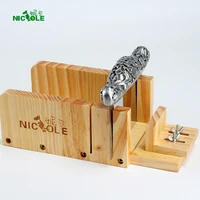 adjustable wood soap cutter box with stainless steel blade for handmade soap making tools kit