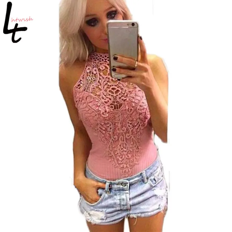 Летние пикантные кружева крючком Твердые комбинезоны Slim Fit полые-out лоскутное