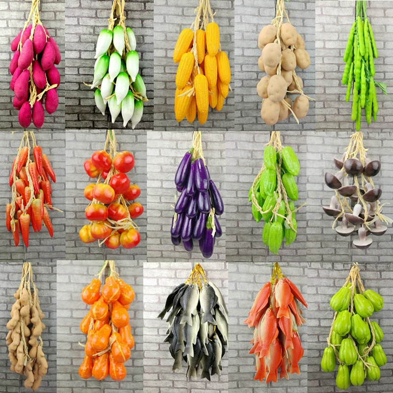

Simulation Fruit and Vegetable DIY Festive Supplies Artificial Decor For Restaurant Kitchen Home Wall Hanging Decoration